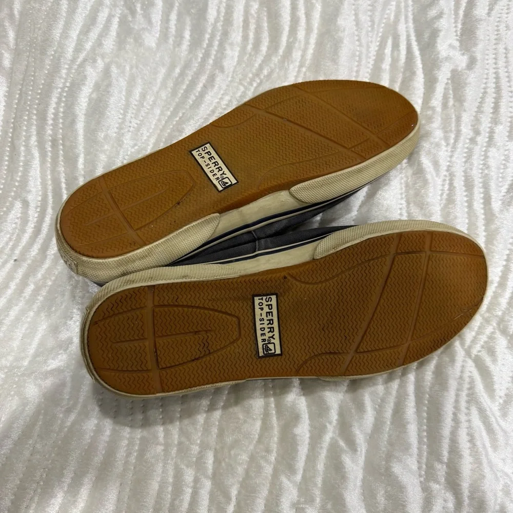 Sperry Gray Boat Shoes with Nautical Lacing and Moccasin Stitching